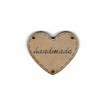 Ξύλινο Ταμπελάκι Handmade Καρδιά 15mm